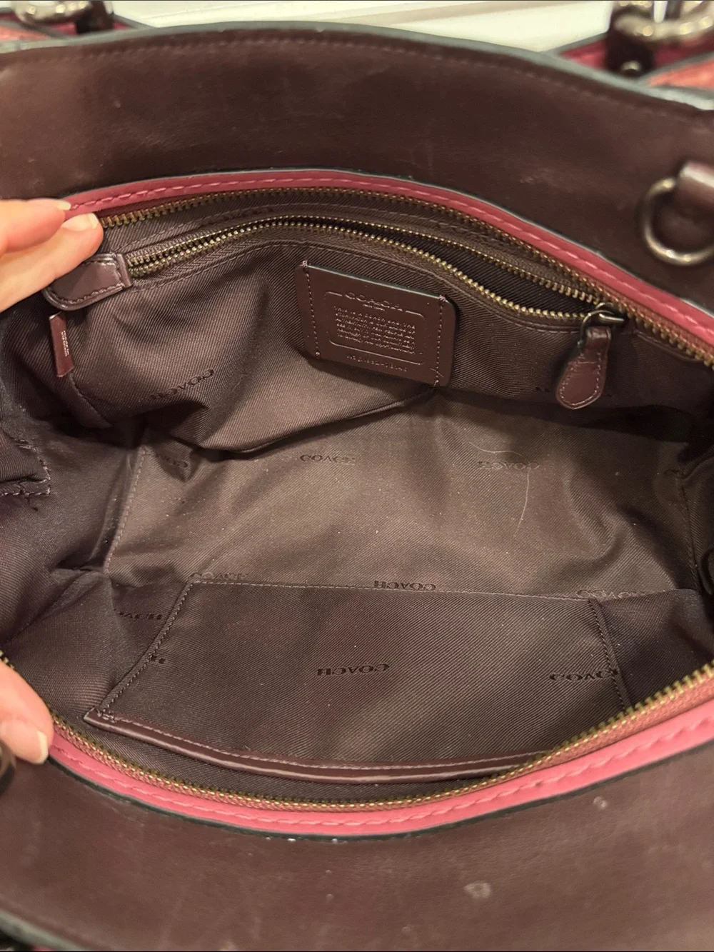 Coach dreamer in colorblock with whipstitch & c charm shoulder bag purse